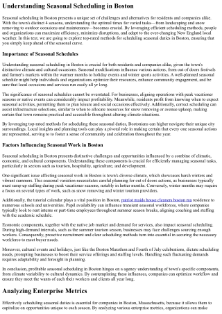 Top-Rated Methods For Scheduling Seasonal Duties In Boston, Massachusetts