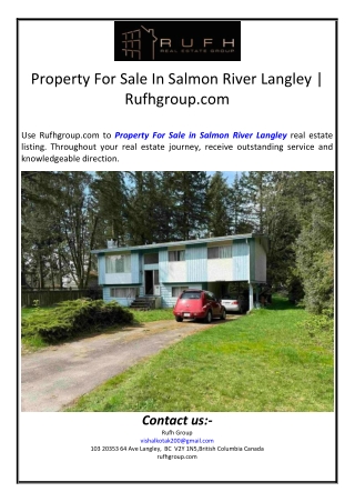 Property For Sale In Salmon River Langley | Rufhgroup.com