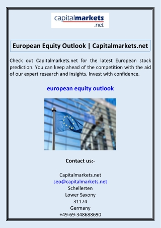 European Equity Outlook Capitalmarkets.net