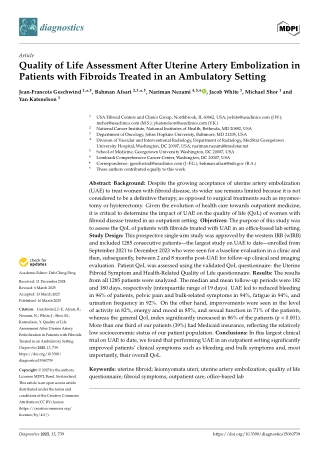 How Uterine Artery Embolization Improves Quality of Life – A Study by Jeff Geschwind