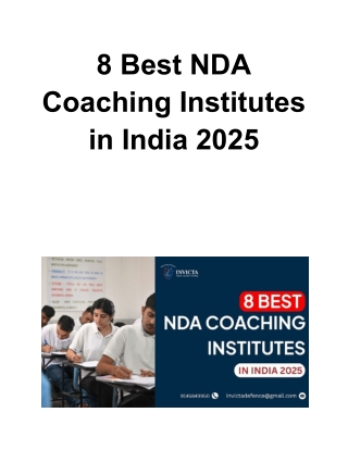 8 Best NDA Coaching Institutes in India 2025