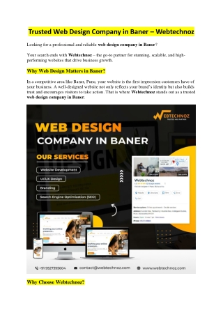 Trusted Web Design Company in Baner – Webtechnoz