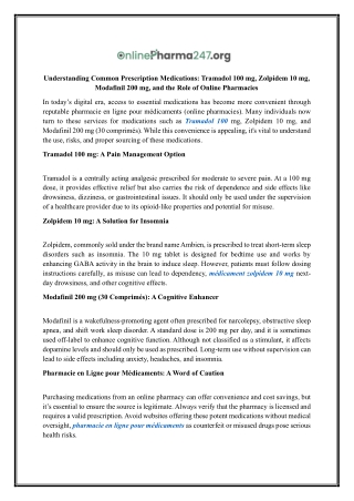 Tramadol 100 | Onlinepharma247.org