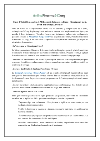 Pharmacie en ligne pour le nitrazépam 5 mg | Onlinepharma247.org