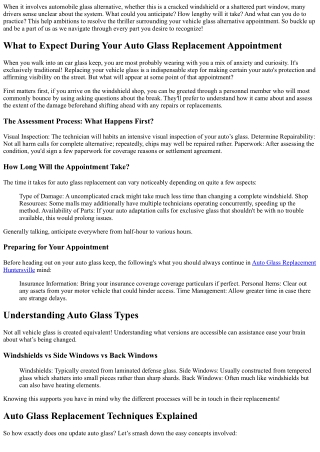 What to Expect During Your Auto Glass Replacement Appointment