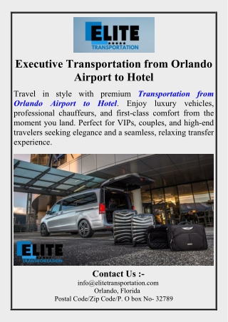 Executive Transportation from Orlando Airport to Hotel