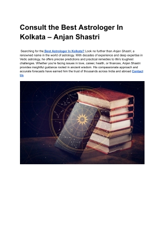 Consult the Best Astrologer In Kolkata – Anjan Shastri