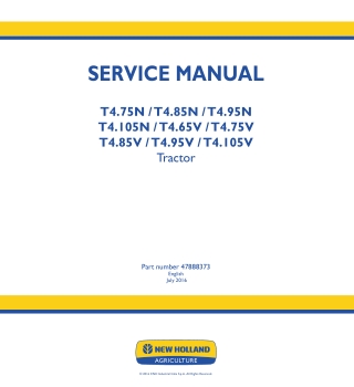 New Holland T4.65V Tractor Service Repair Manual Instant Download