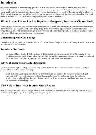When Sports Events Lead to Repairs—Navigating Insurance Claims Easily