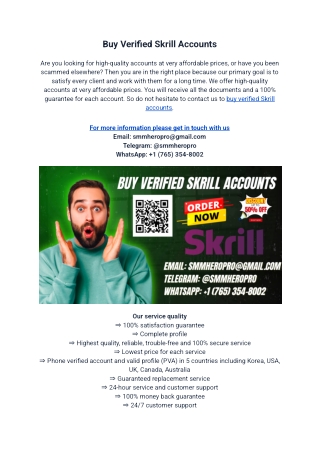 Buy Verified Skrill Accounts