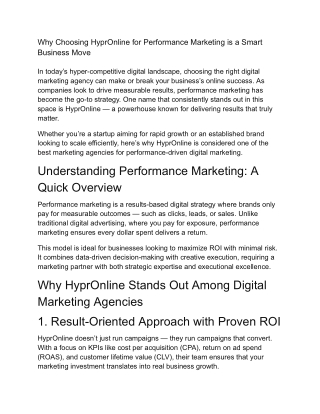 Performance Marketing