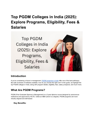 Top PGDM Colleges in India (2025)_ Explore Programs, Eligibility, Fees & Salaries