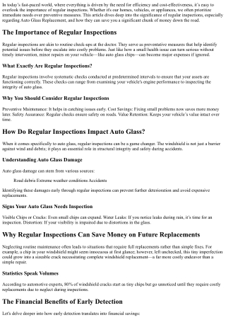 Why Regular Inspections Can Save Money on Future Replacements