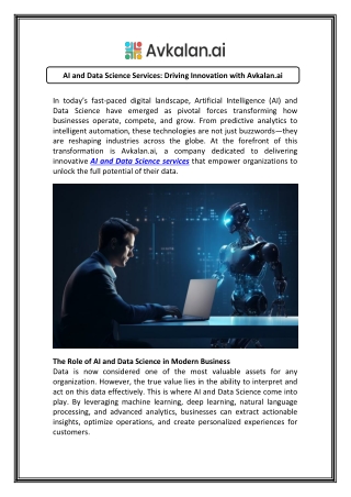 Transform Your Business with AI-Driven Data Science Services