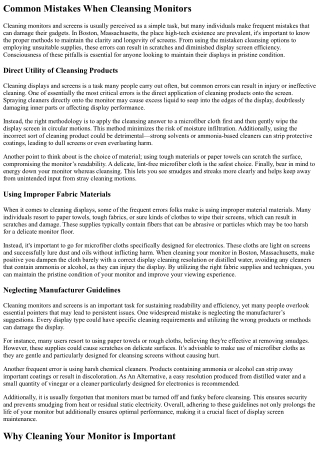 What You Didn't Know About Cleaning Monitors And Screens In Boston, Massachusett