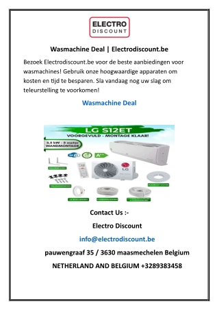 Wasmachine Deal Electrodiscount.be