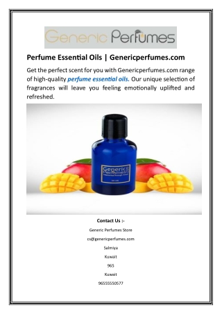 Perfume Essential Oils  Genericperfumes