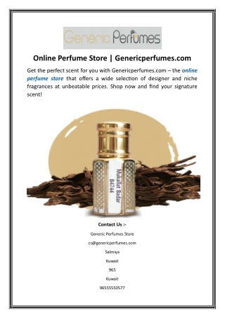 Online Perfume Store Genericperfumes.com