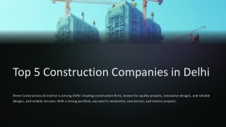 Top 5 Construction Company in Delhi  Shree Constructions & Interior