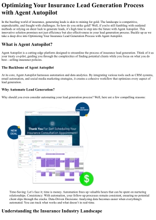 Optimizing Your Insurance Lead Generation Process with Agent Autopilot