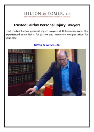 Trusted Fairfax Personal Injury Lawyers