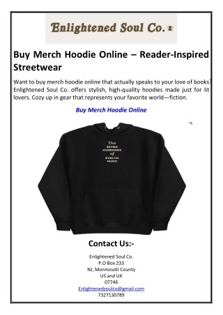 Buy Merch Hoodie Online – Reader-Inspired Streetwear