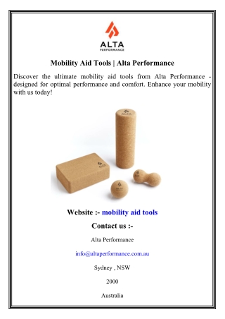Mobility Aid Tools   Alta Performance