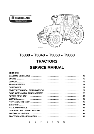 New Holland T5030 Tractor Service Repair Manual Instant Download