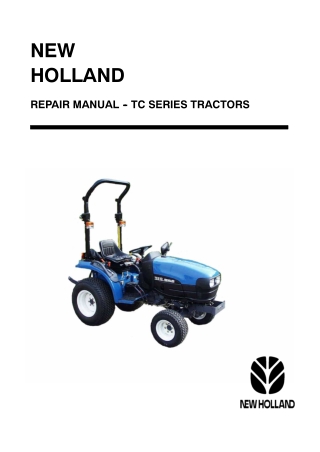 New Holland TC18D Tractor Service Repair Manual Instant Download