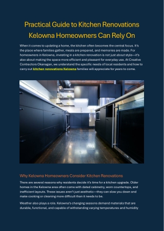 Practical Guide to Kitchen Renovations Kelowna Homeowners Can Rely On