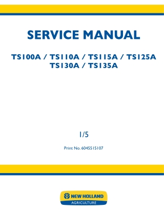 New Holland TS110A Tractor Service Repair Manual Instant Download 1