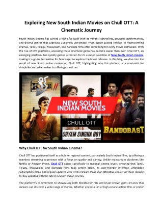 Watch New South Indian Movie at Chull Ott