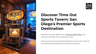 Discover Time Out Sports Tavern: San Diego's Premier Sports Destination