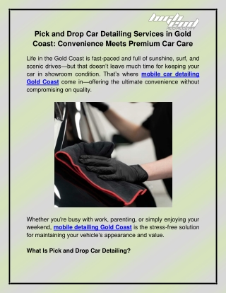 Mobile Car Detailing Gold Coast
