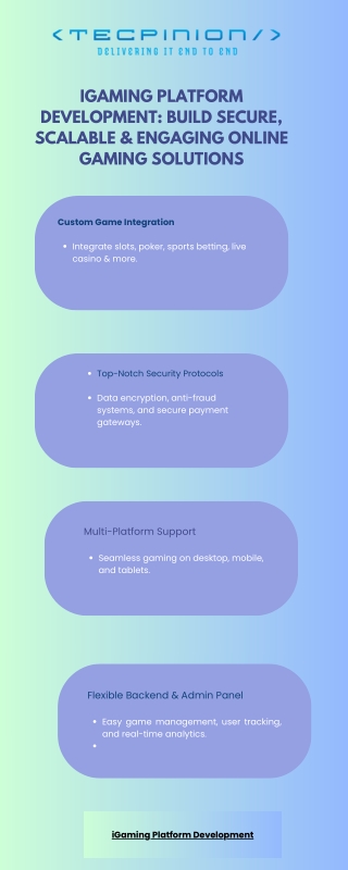 iGaming Platform Development Build Secure, Scalable & Engaging Online Gaming Solutions