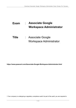 Associate Google Workspace Administrator Exam Dumps
