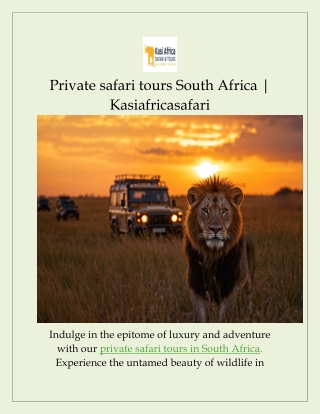 Private safari tours South Africa
