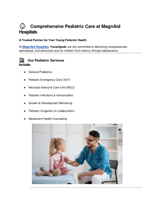 Comprehensive Pediatric Care at MagnAid Hospitals