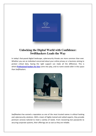 Ethical Hackers For Hire | Swifthackers
