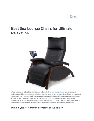 Best Spa Lounge Chairs for Ultimate Relaxation