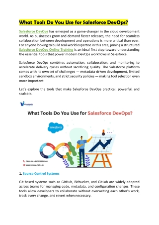 The Best  Salesforce DevOps Training in Bangalore