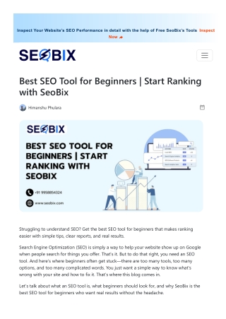Best SEO Tool for Beginners  Start Ranking Today