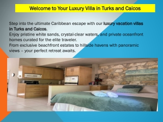 Turks and Caicos beachfront villas