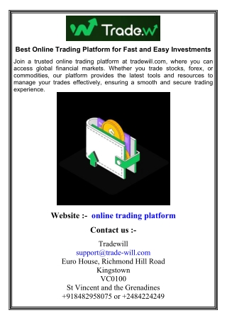 Best Online Trading Platform for Fast and Easy Investments