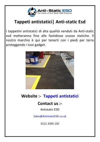 Tappeti antistatici Anti-static Esd