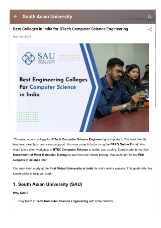 Best Colleges in India for BTech Computer Science Engineering
