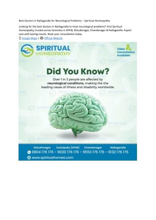 Best Doctors in Nallagandla for Neurological Problems