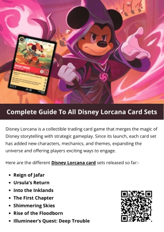 Complete Guide To All Disney Lorcana Card Sets