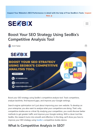 Boost Your SEO Strategy Using SeoBix Competitive Analysis Tool
