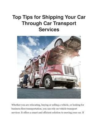 Car Transport Services Executive Transport and Associates